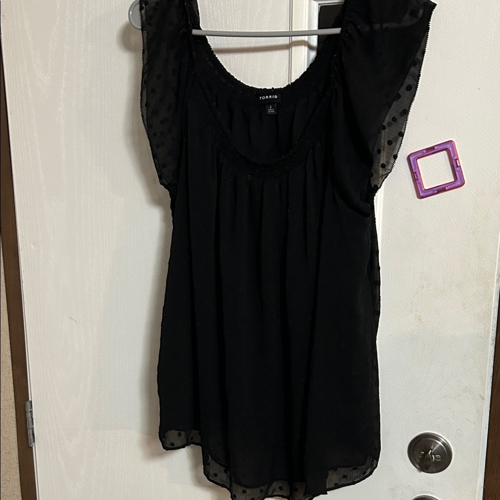 Torrid Black Sheer Blouse